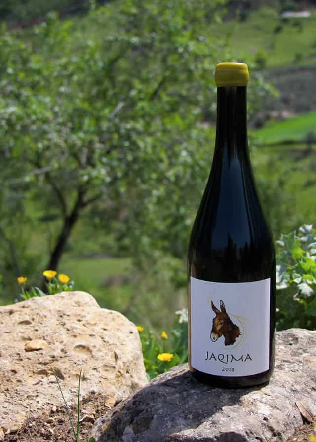 bodega-samsara-vino-jaquima_0002_Jaqima. Garnacha y Syrah. Rojo intenso. Fruta madura. Tierra. Maduro. Largo. Necesitas